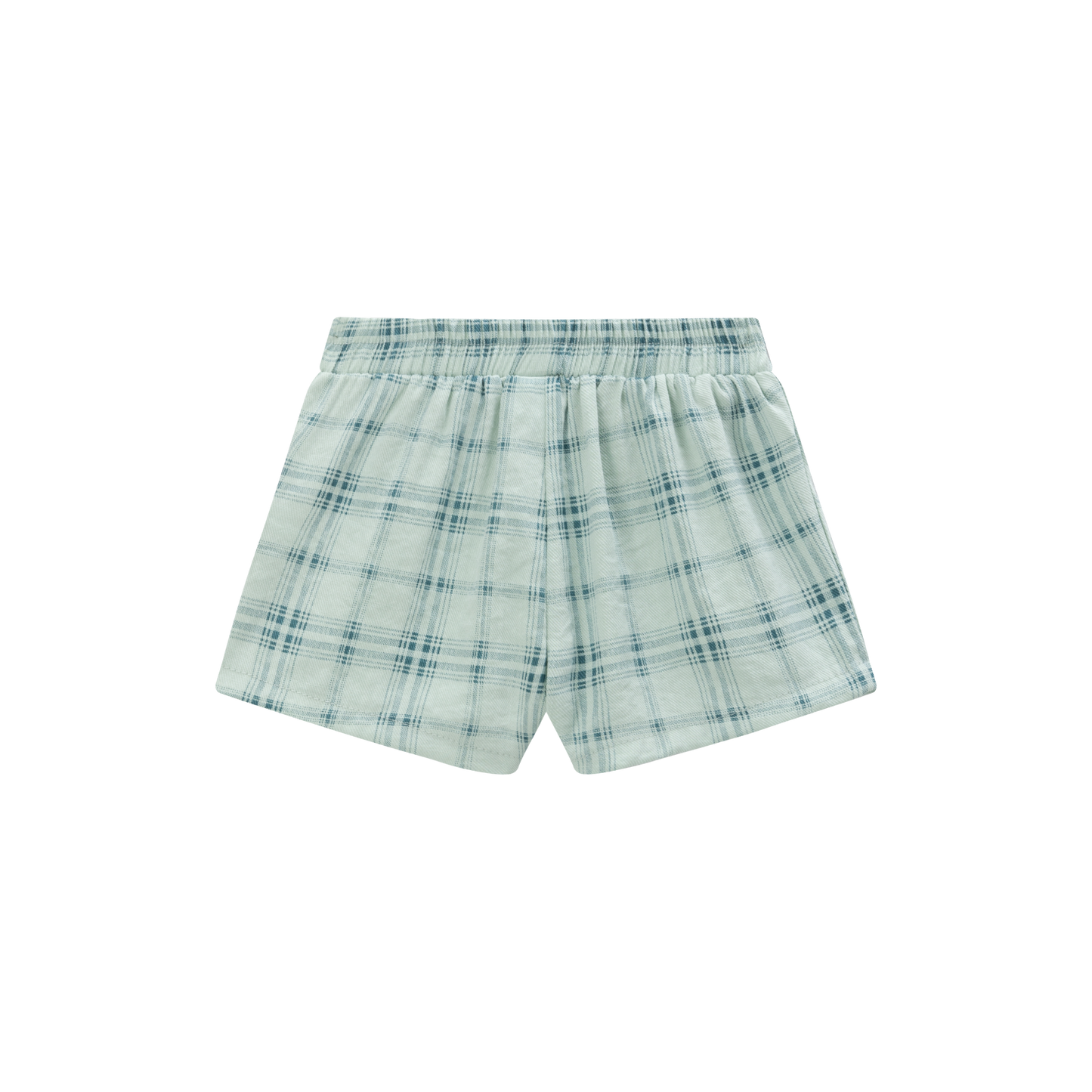 Classic White Pleated Top & Plaid Shorts Set