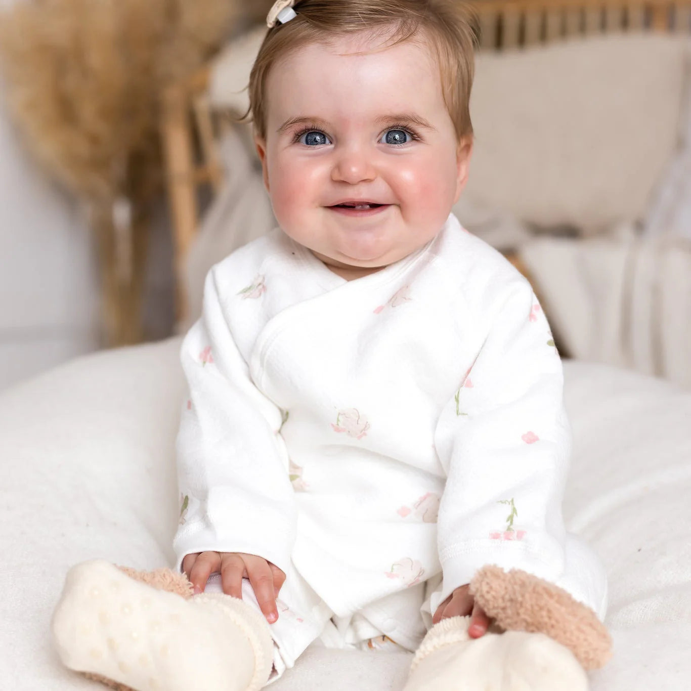 The Snuggle Bun Boucle Wrap Baby Grow Romper