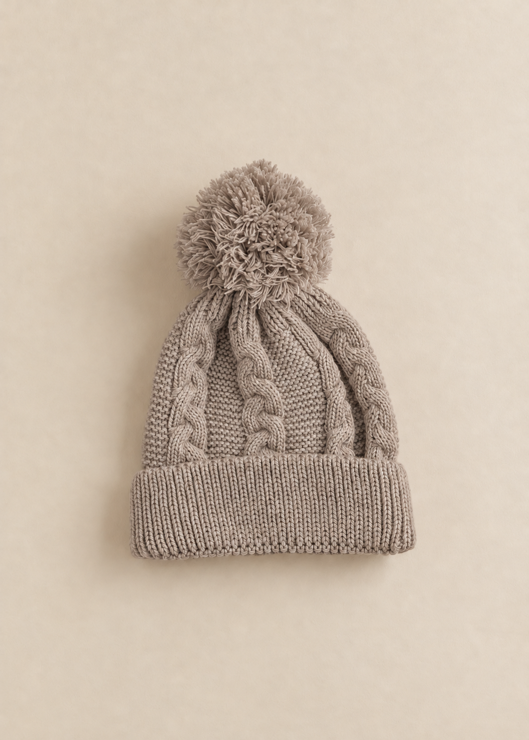 Pom Pom Cable Knit Hat