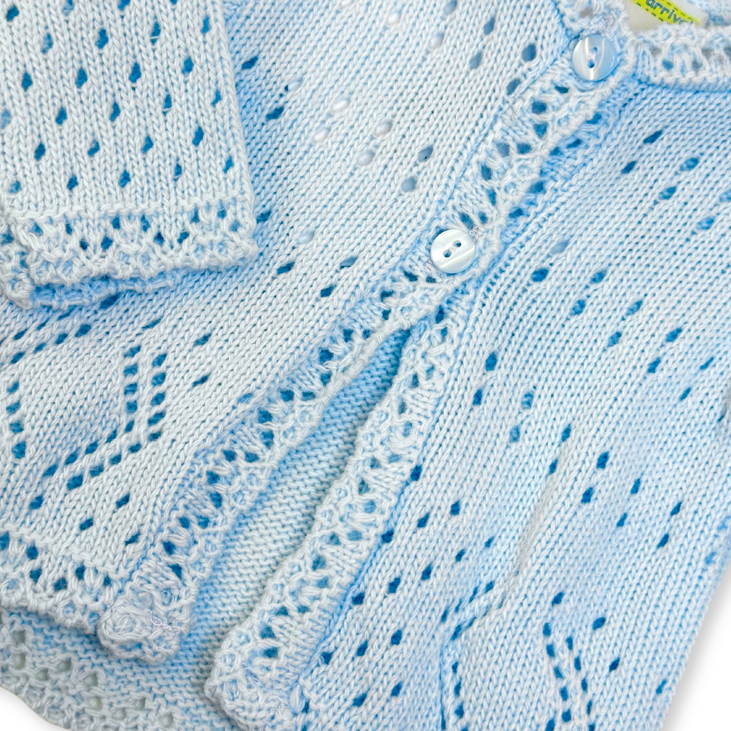 Scalloped Blue Knit Cardigan
