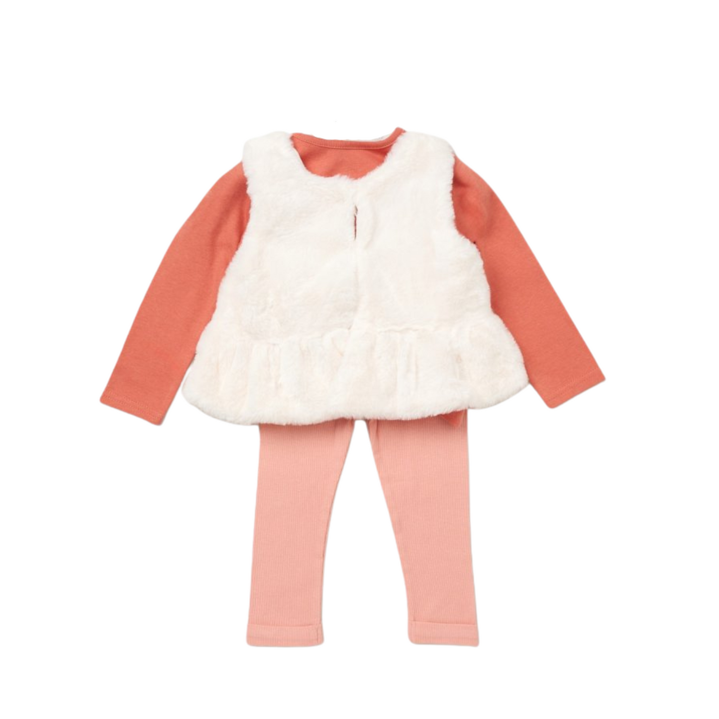 Soft Fur Vest Peach Outfit