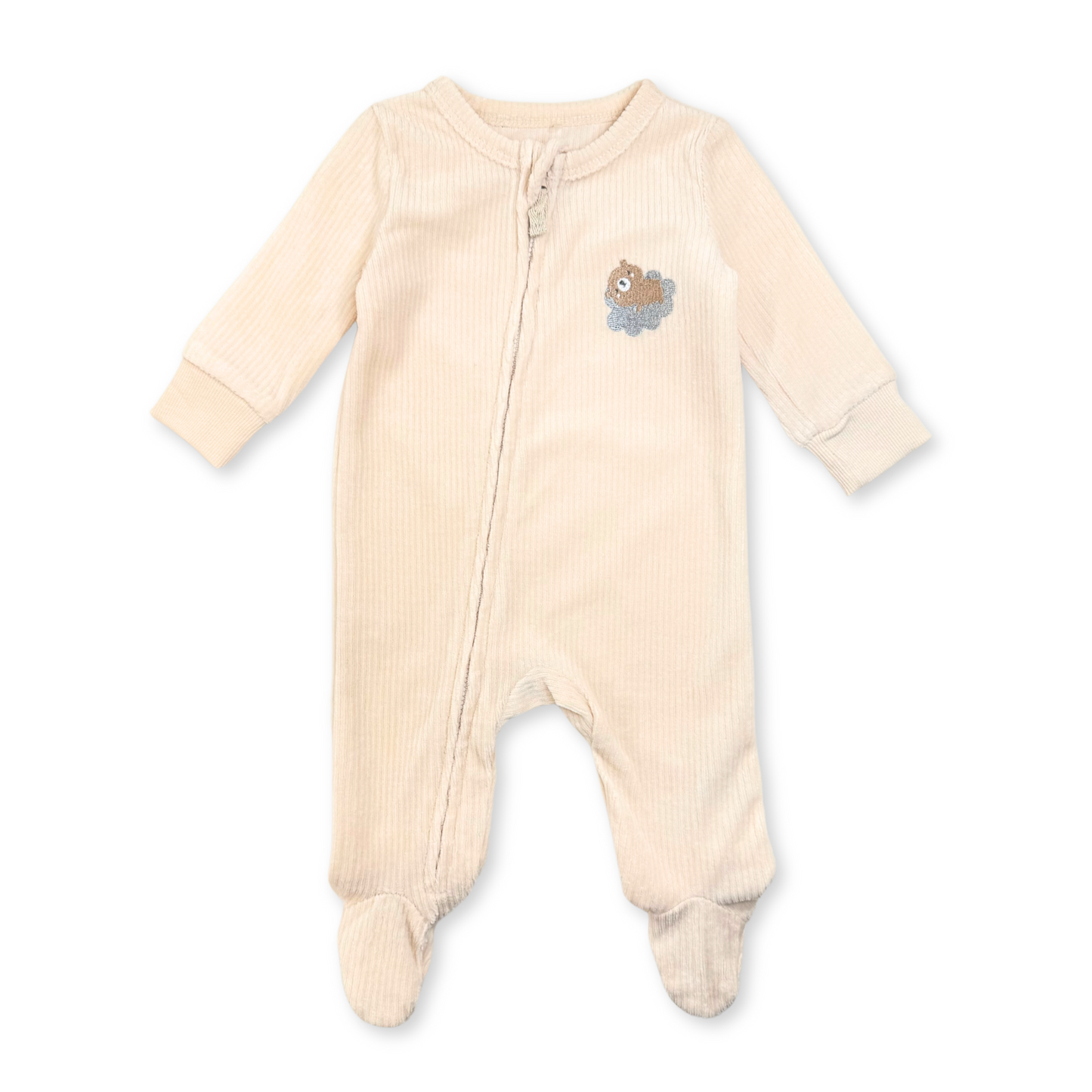 The Teddy Velour Zip Sleep-suit