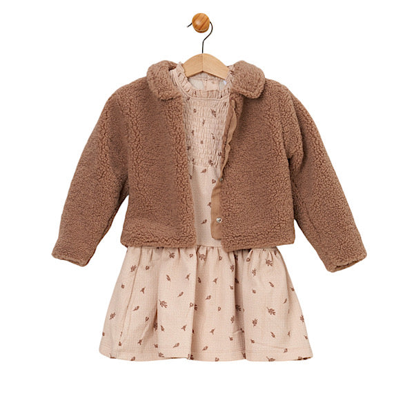 The Borg Jacket & Floral Dress Set