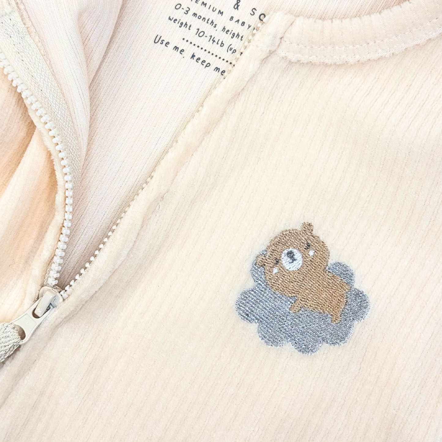 The Teddy Velour Zip Sleep-suit