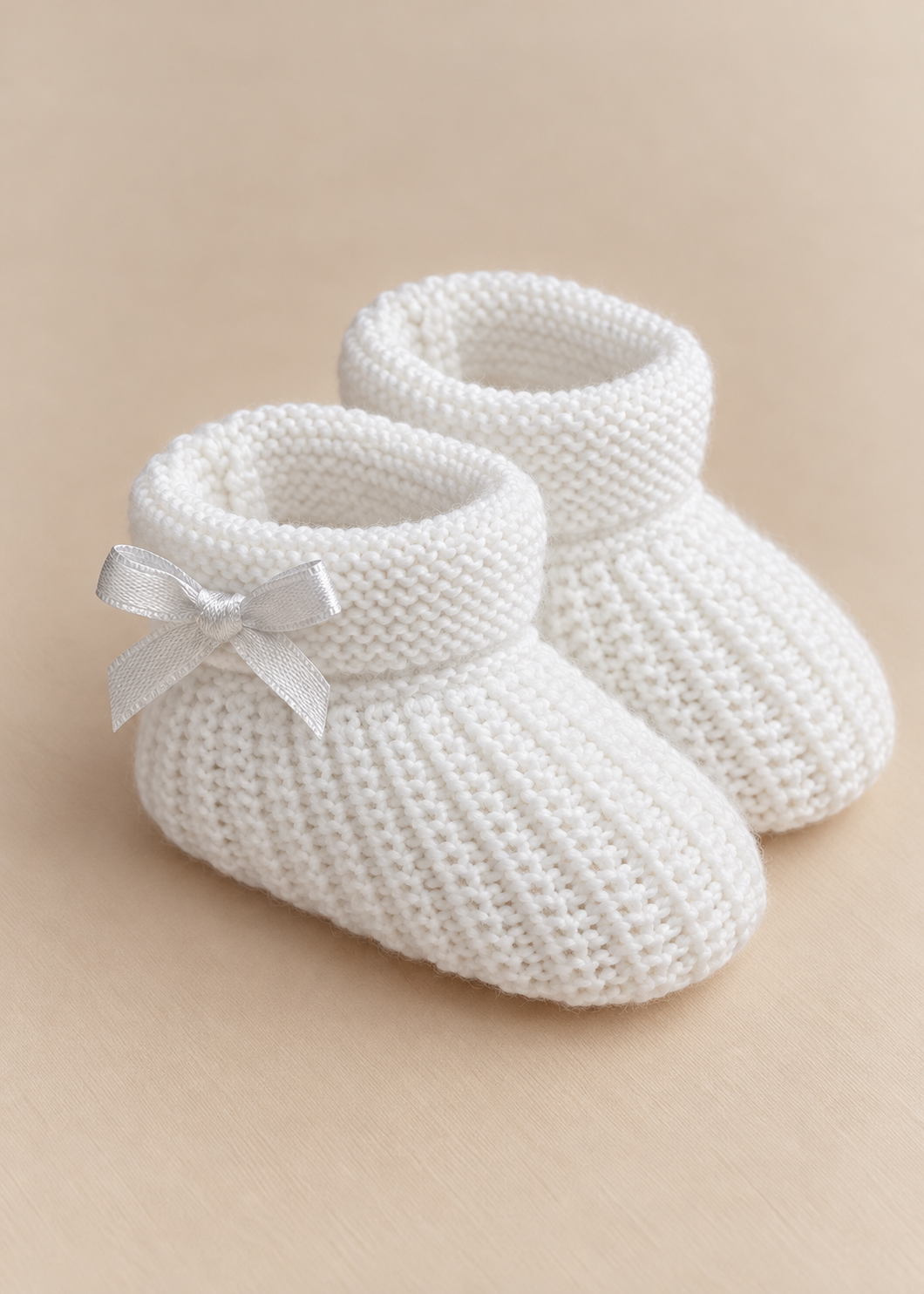 White Bow Booties