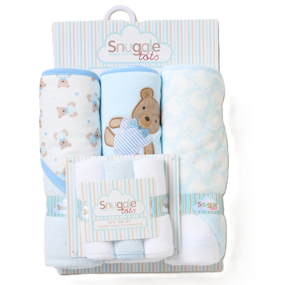 Bear Hooded Towels & Washcloths Set