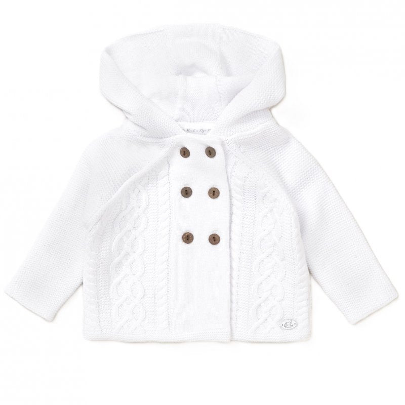 White Double Knit Cardigan