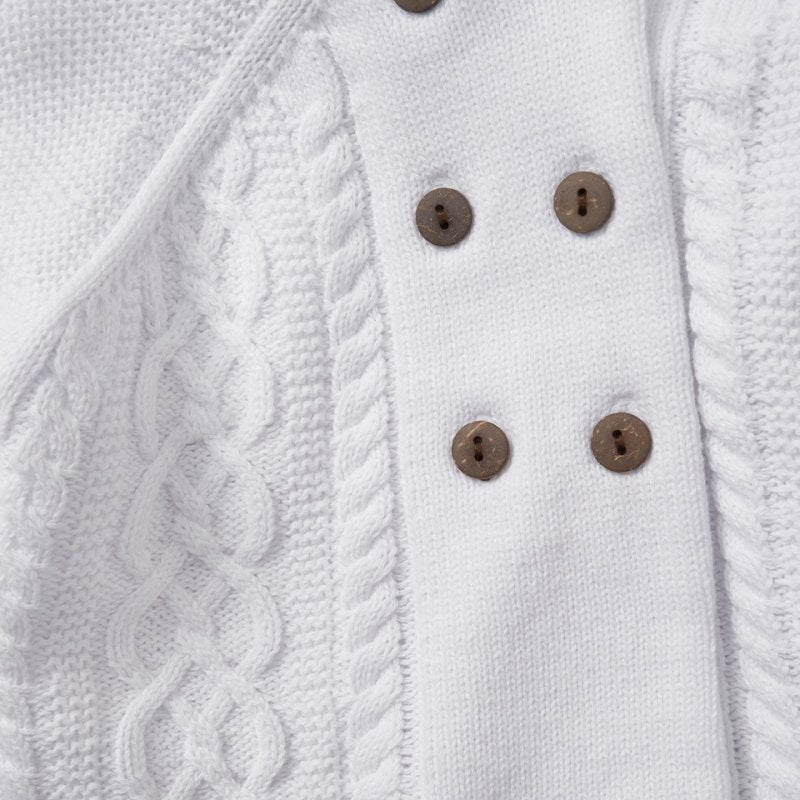 White Double Knit Cardigan