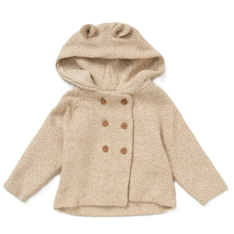Beige Double Knit Cardigan