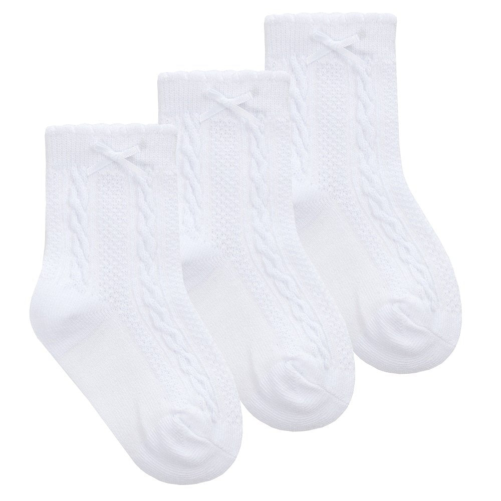 Cable Bow Triple Pack Socks