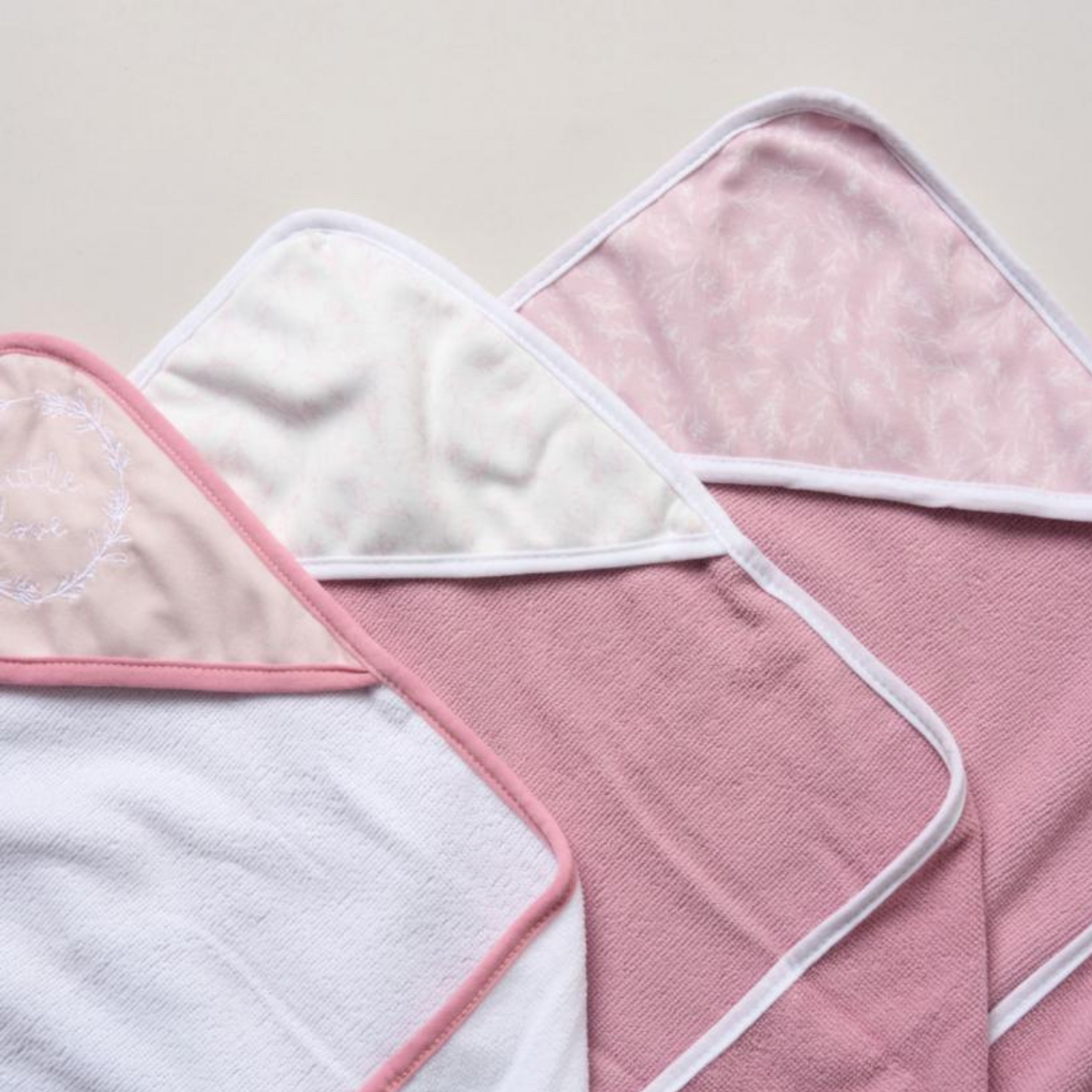 Baby Girl Hooded Towels & Washcloths Set