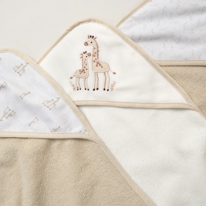 Baby Giraffe Hooded Towels & Washcloths Set