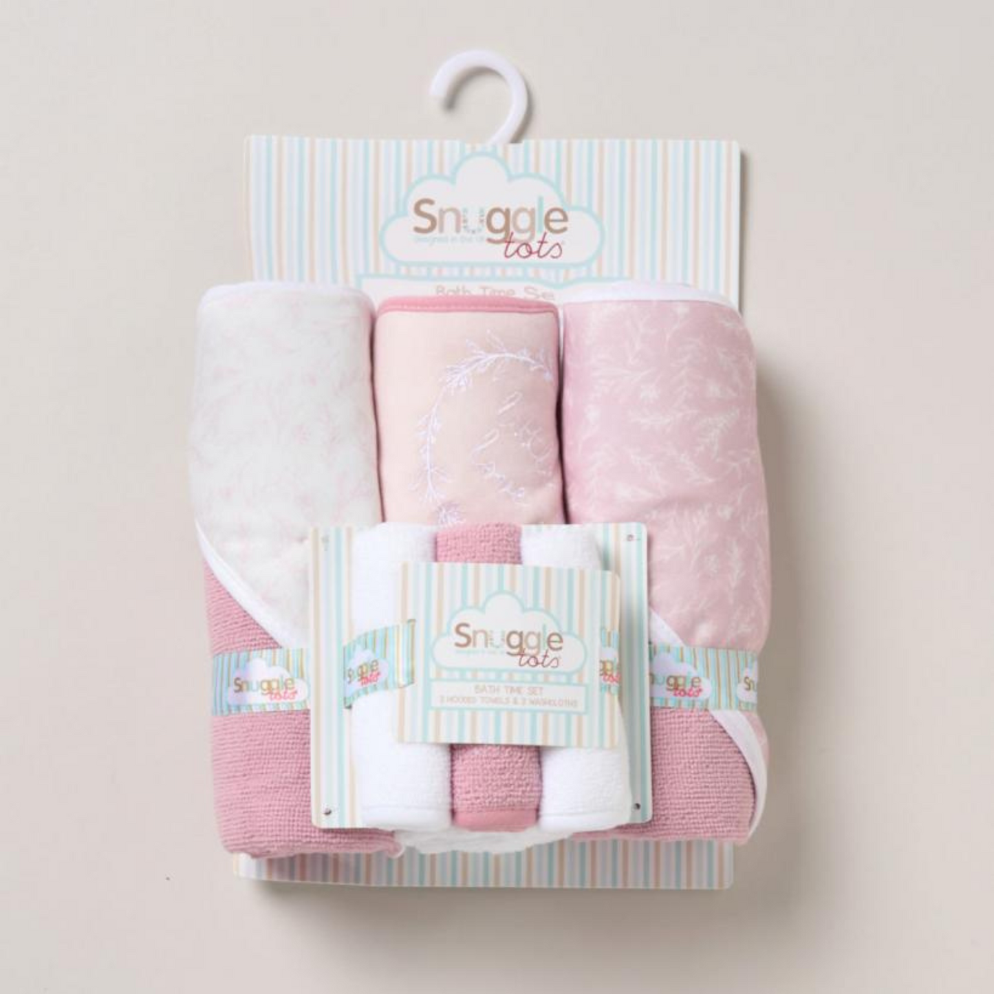 Baby Girl Hooded Towels & Washcloths Set