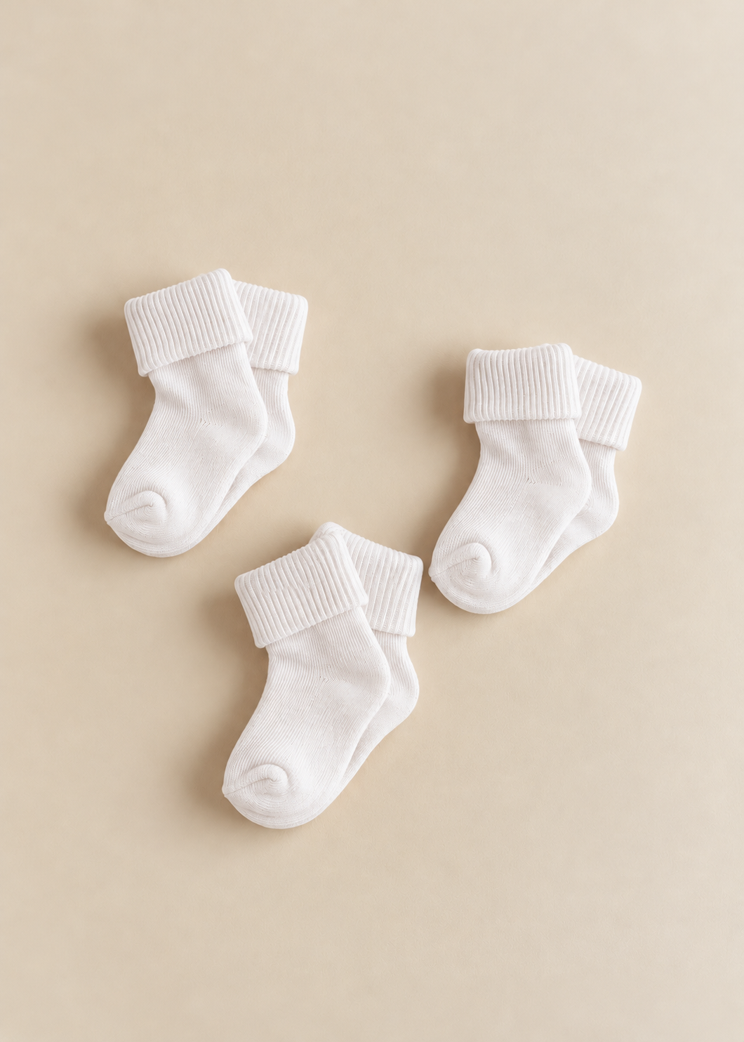 Plain TurnOver Socks 3 Pack
