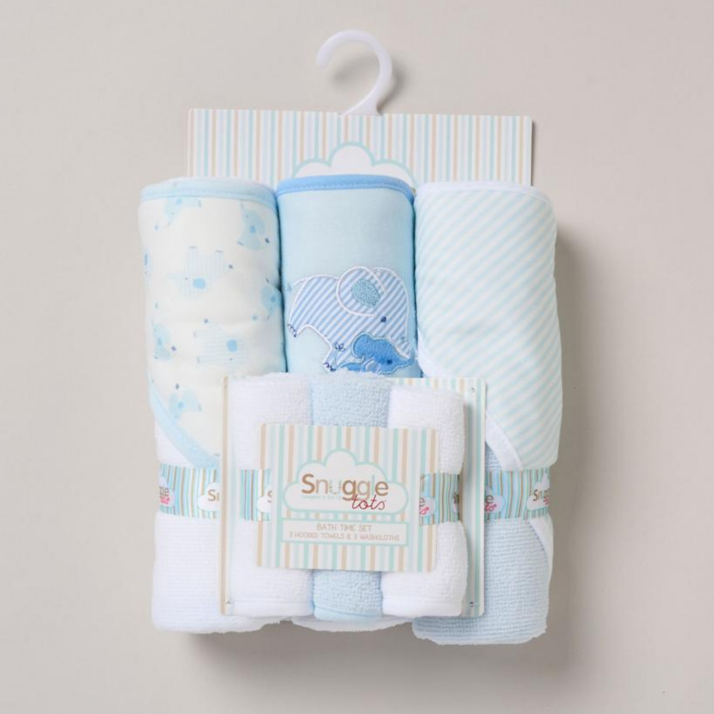 Elephant Hooded Towels & Washcloths Set