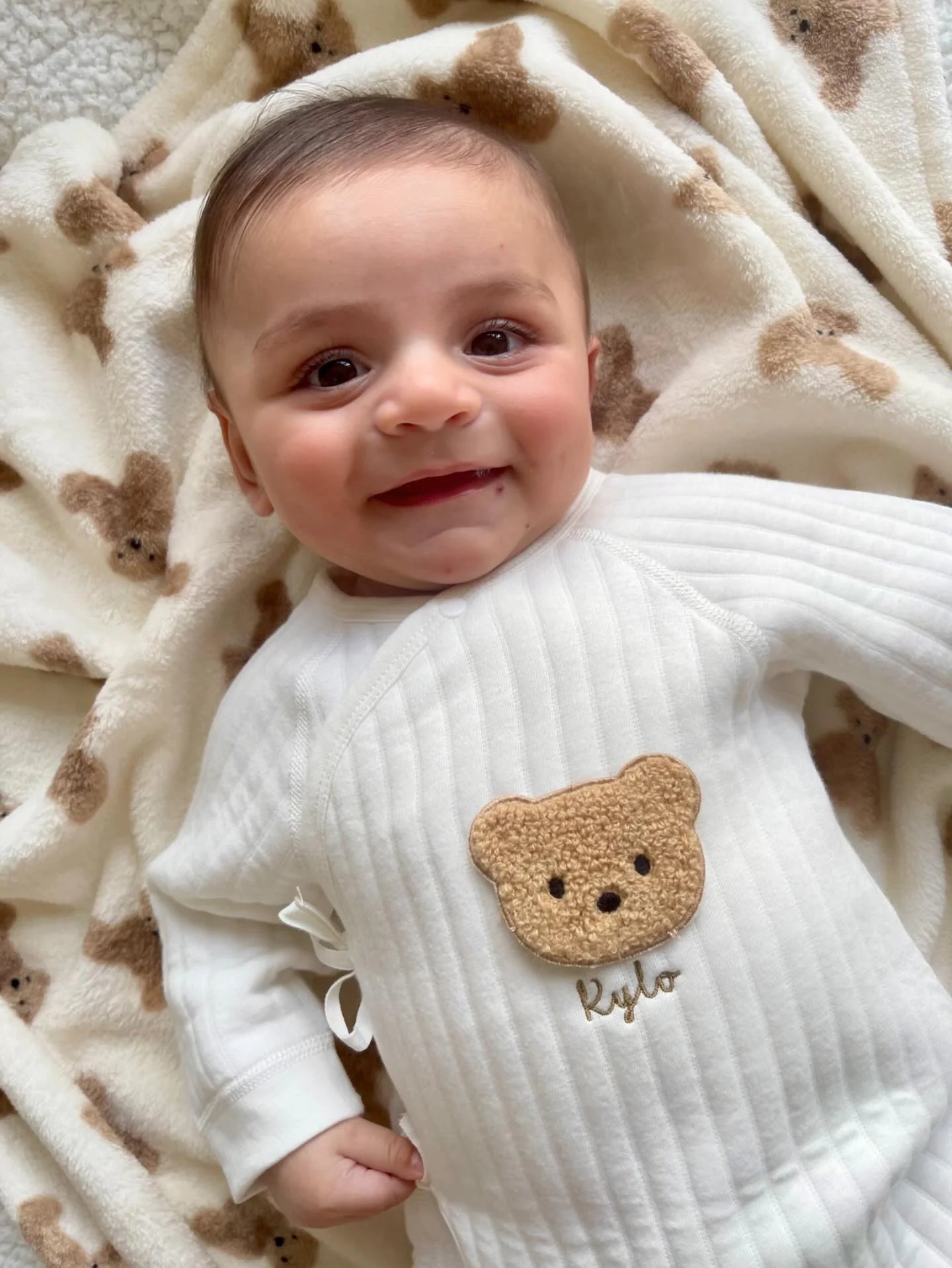 The Teddy Bear Boucle Wrap Baby Grow Romper