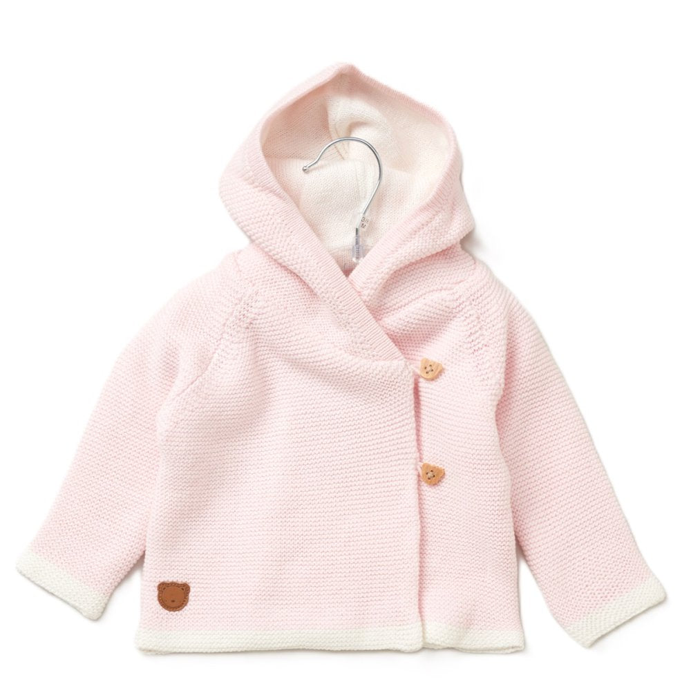 Pink Double Wrap Knit Cardigan