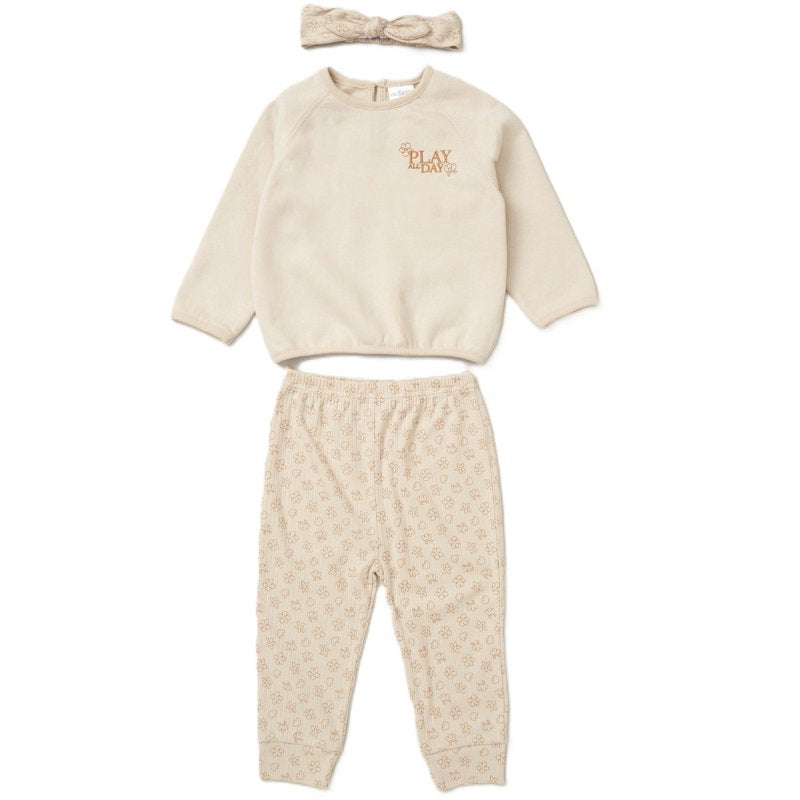 Sweatshirt & Jog Pants Beige Set