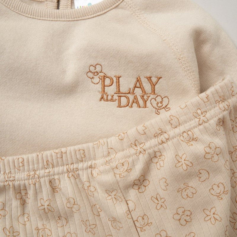 Sweatshirt & Jog Pants Beige Set