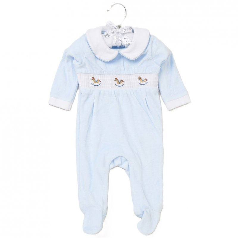 Rocking Horses Velour Sleepsuit