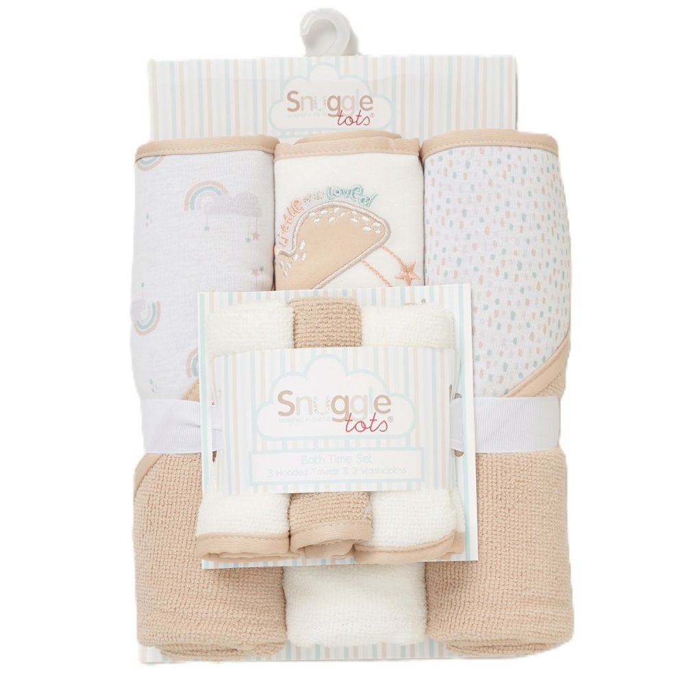 Clouds Hooded Towels & Washcloths Set