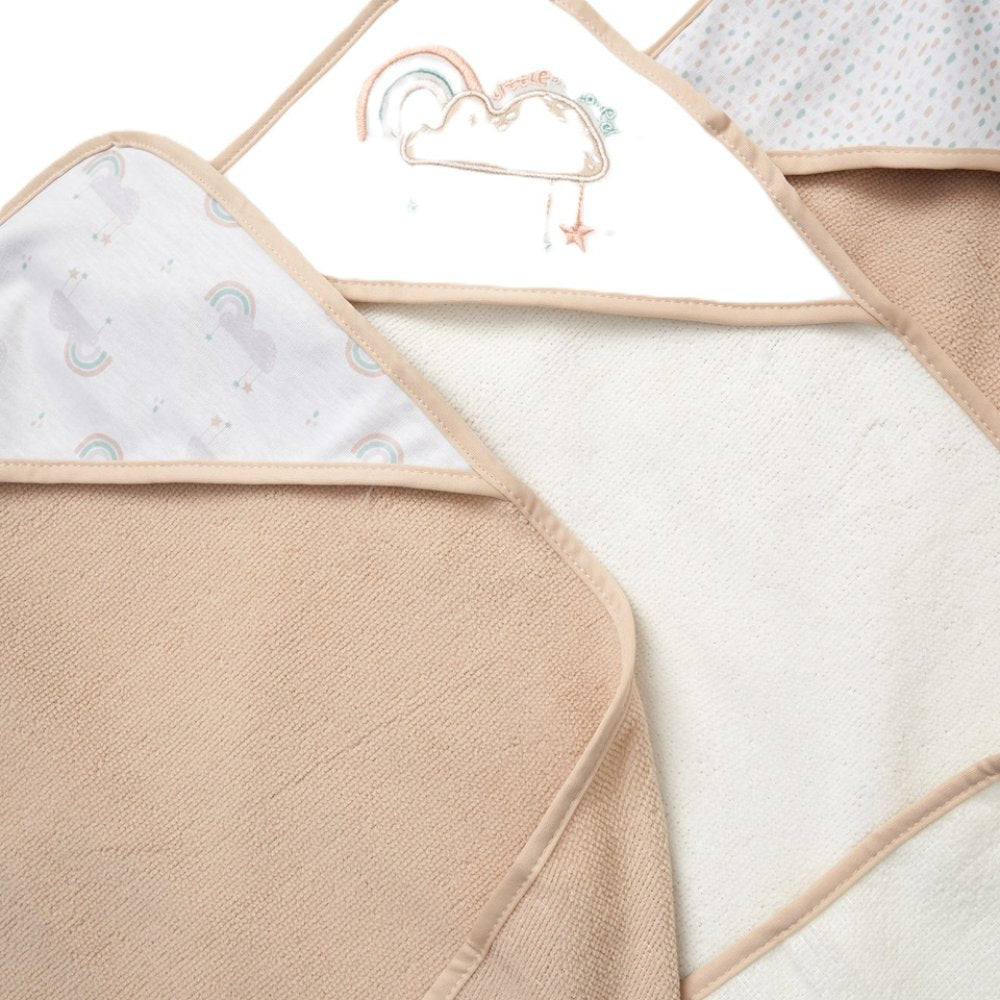 Clouds Hooded Towels & Washcloths Set