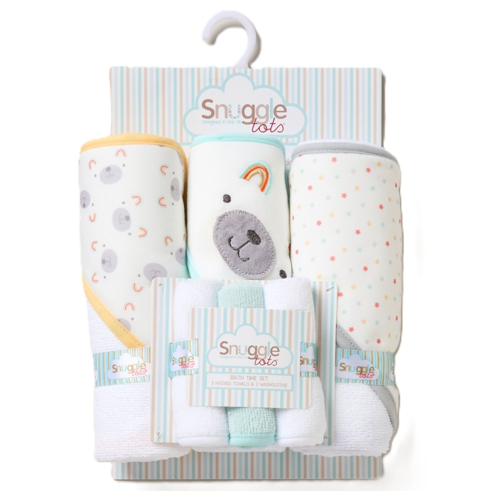 Multicolour Hooded Towels & Washcloths Set