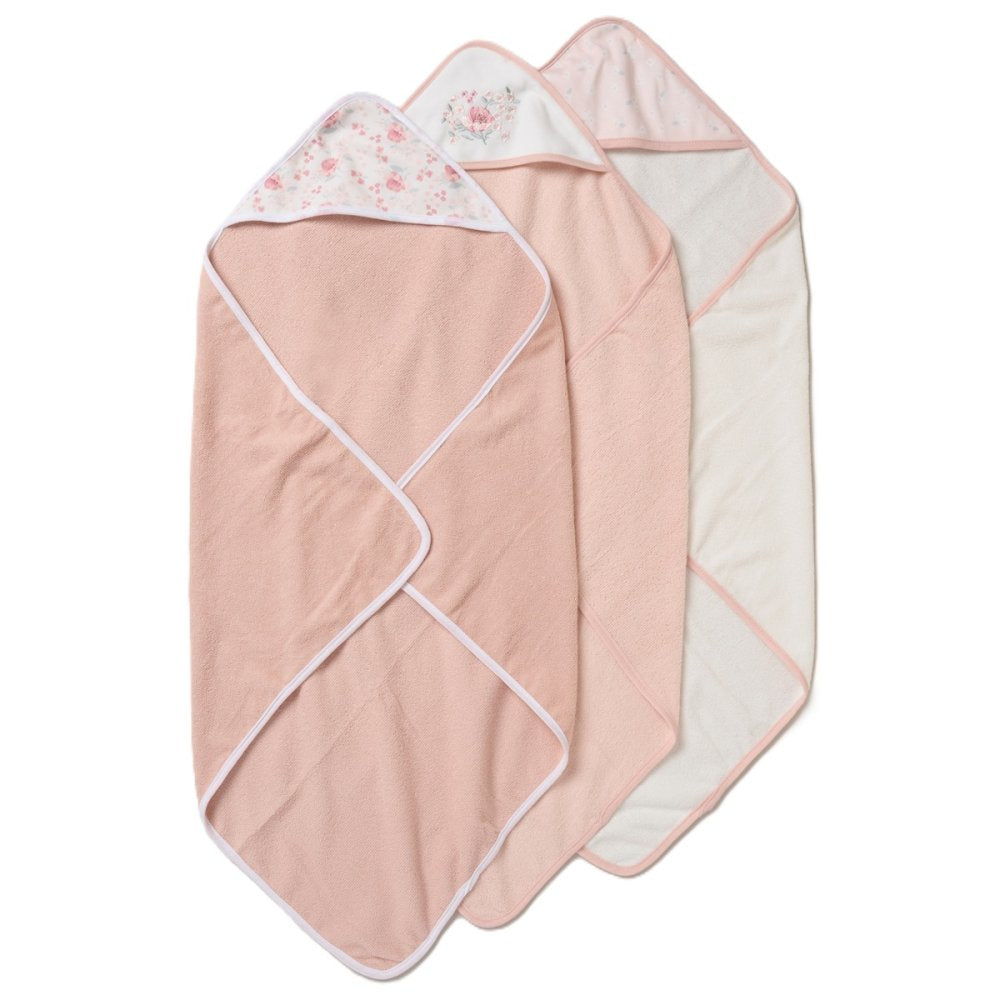 Roses Hooded Towels & Washcloths Set