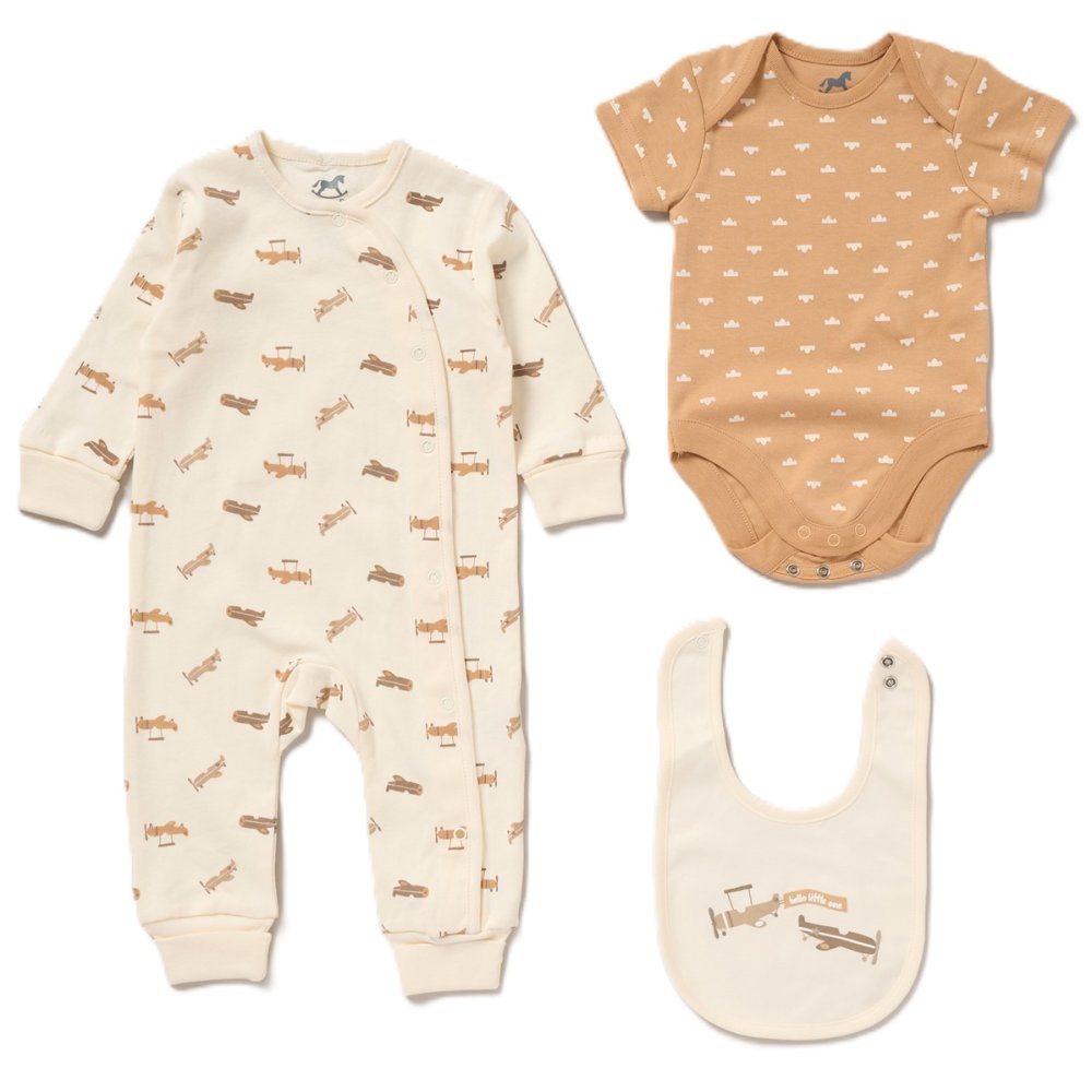 Organic Vintage Plane 3PC Set