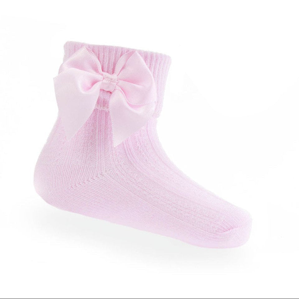 Satin Bow Ankle Socks