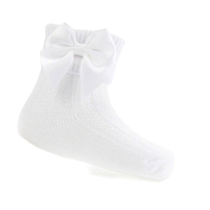 Satin Bow Ankle Socks