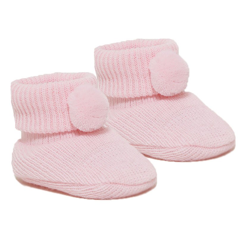 Pink Pom Pom Booties