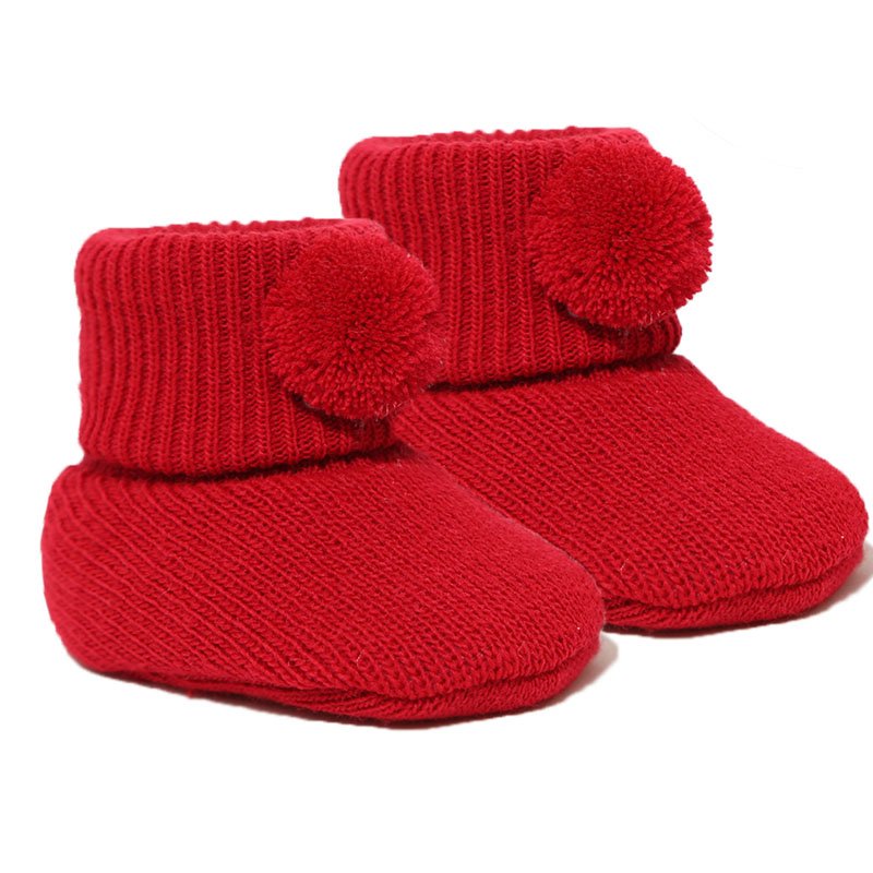 Pom Pom Red Booties