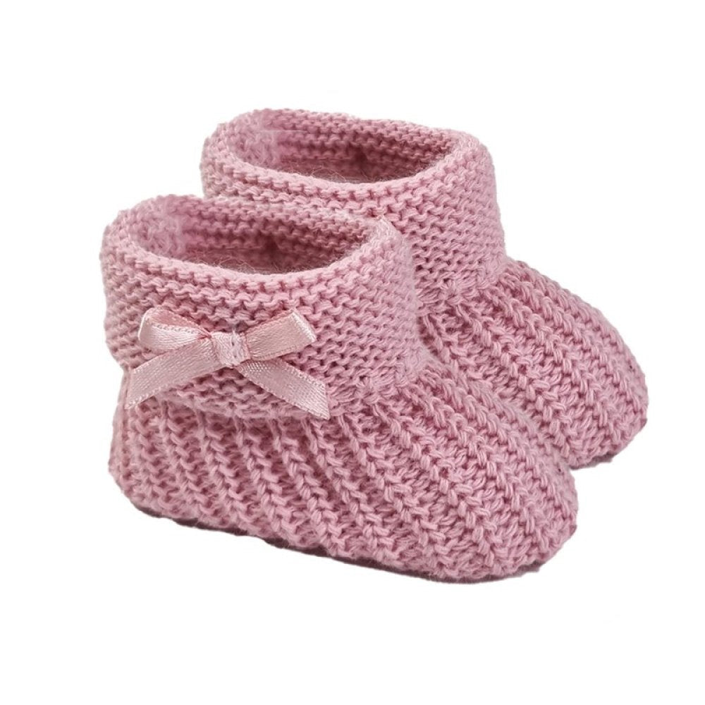 Dusty Pink Bow Booties