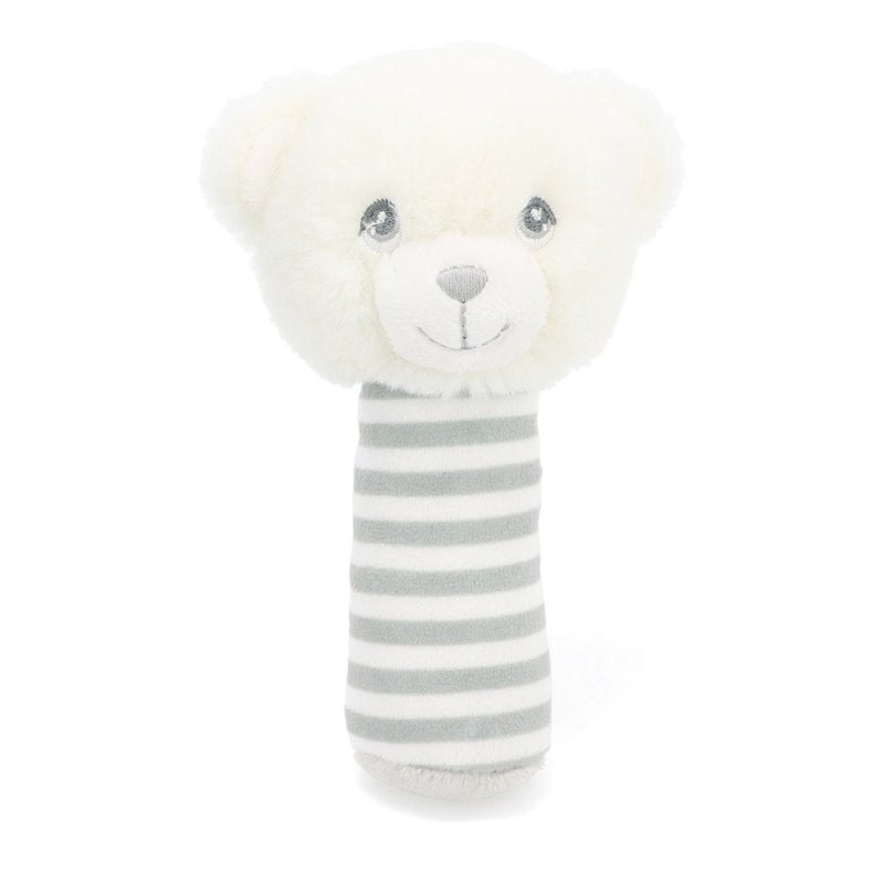 White Teddy Stick Rattle