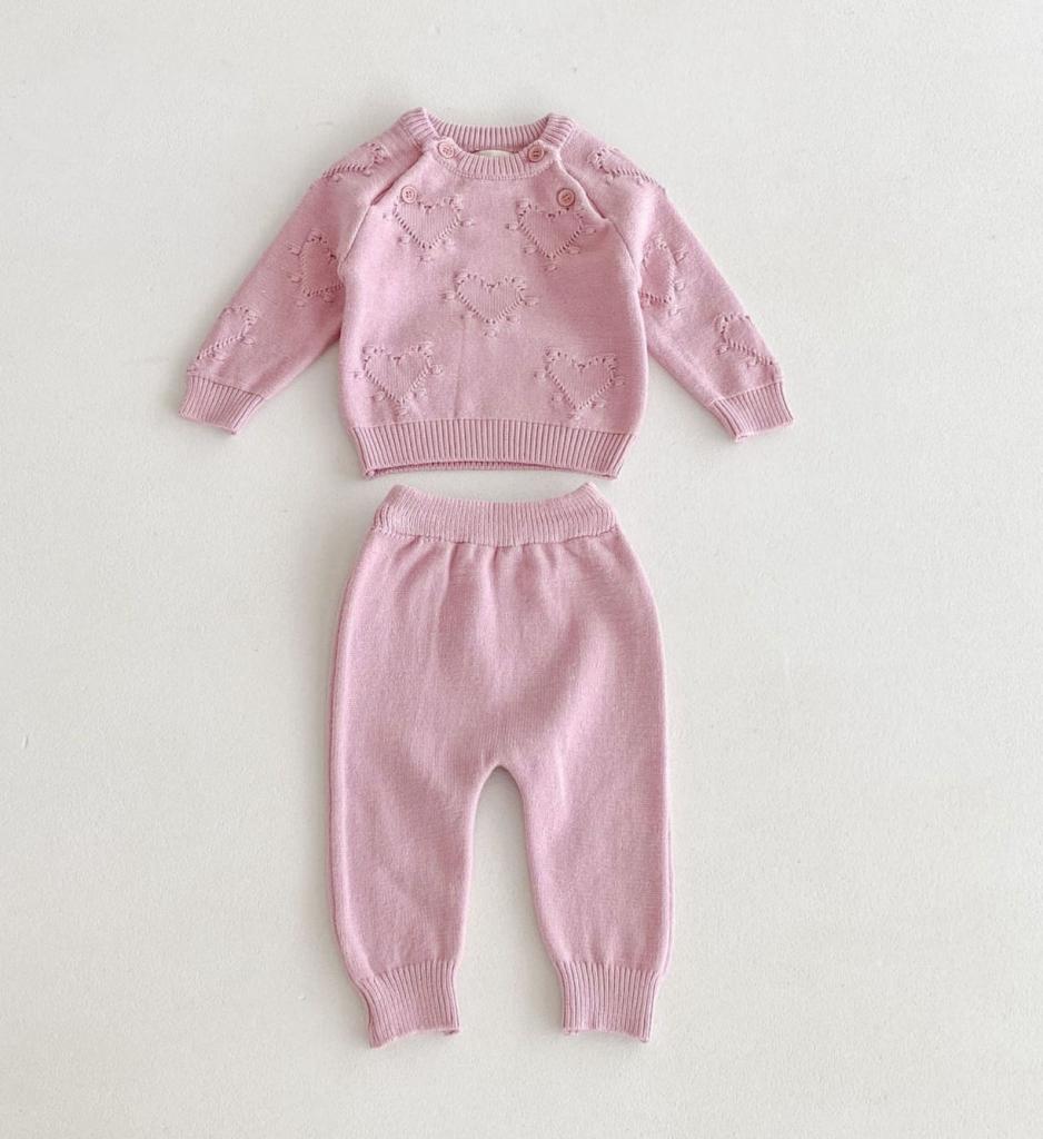 Deluxe Silky Heart Knitted Two Piece