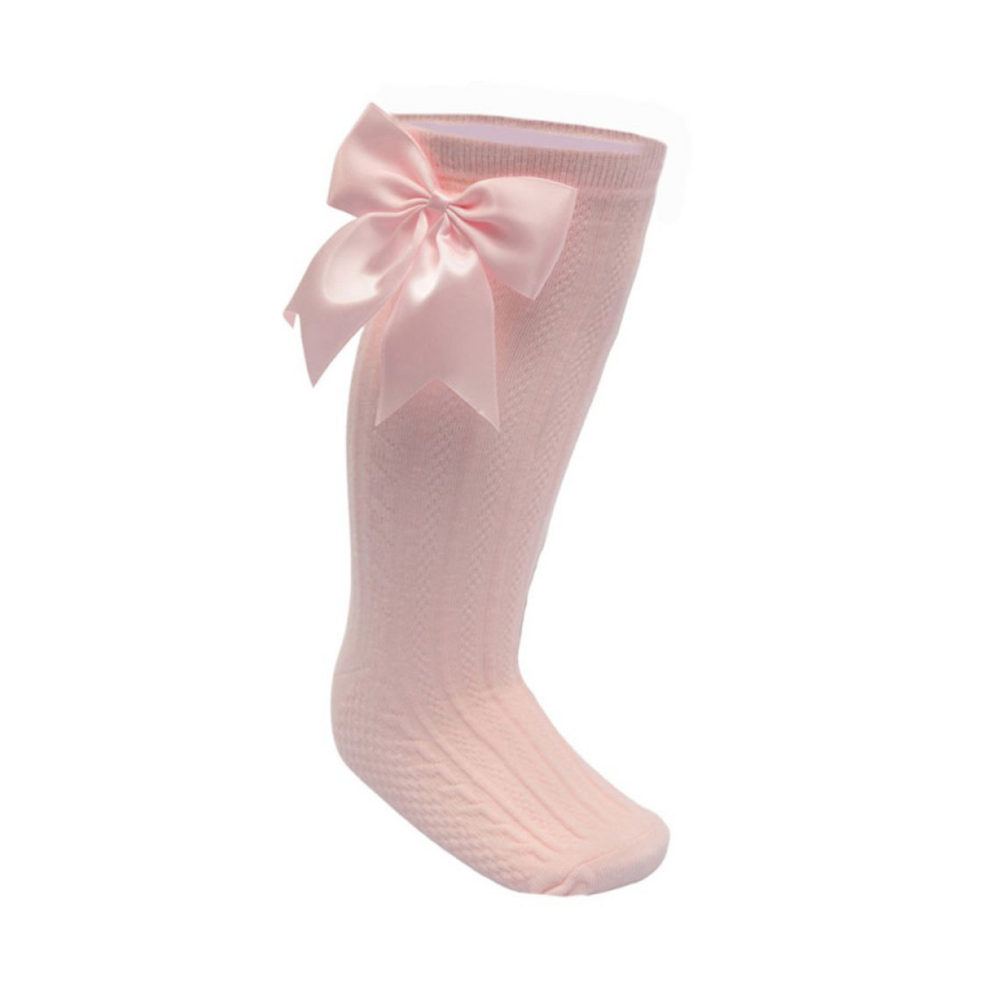 Elegance Cable Knee High Socks With Bow