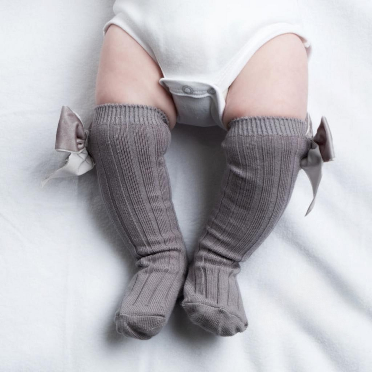 Velvet Bow Knee Socks