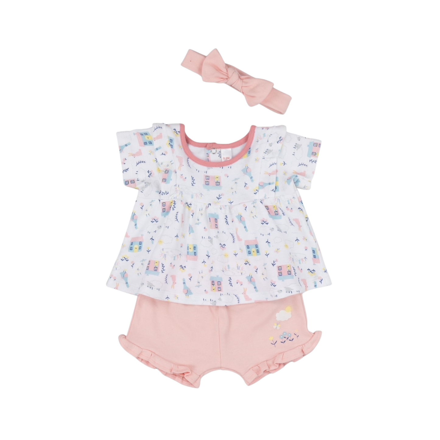 Animal Print Top & Shorts 3PC Set