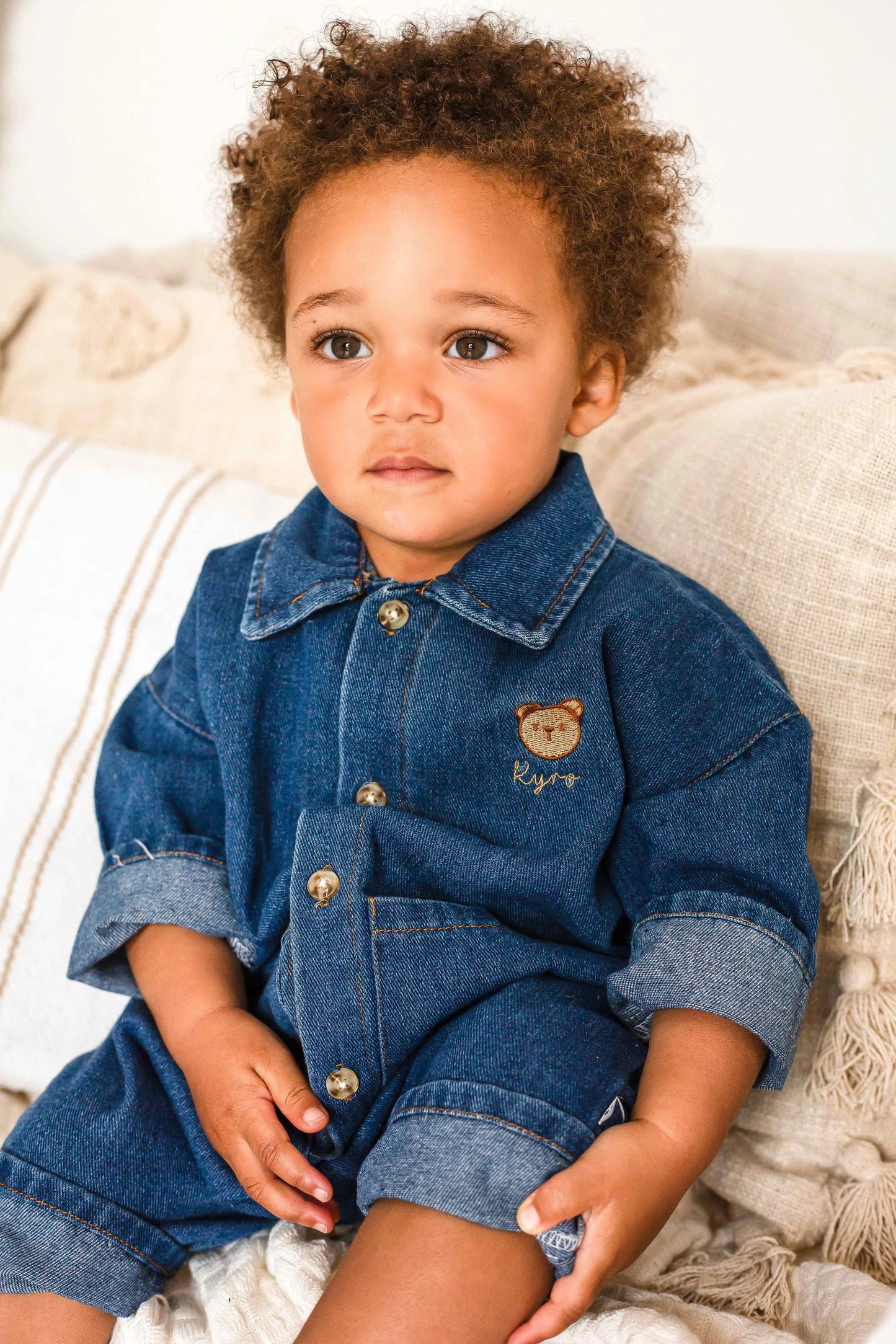 Bear Denim Romper