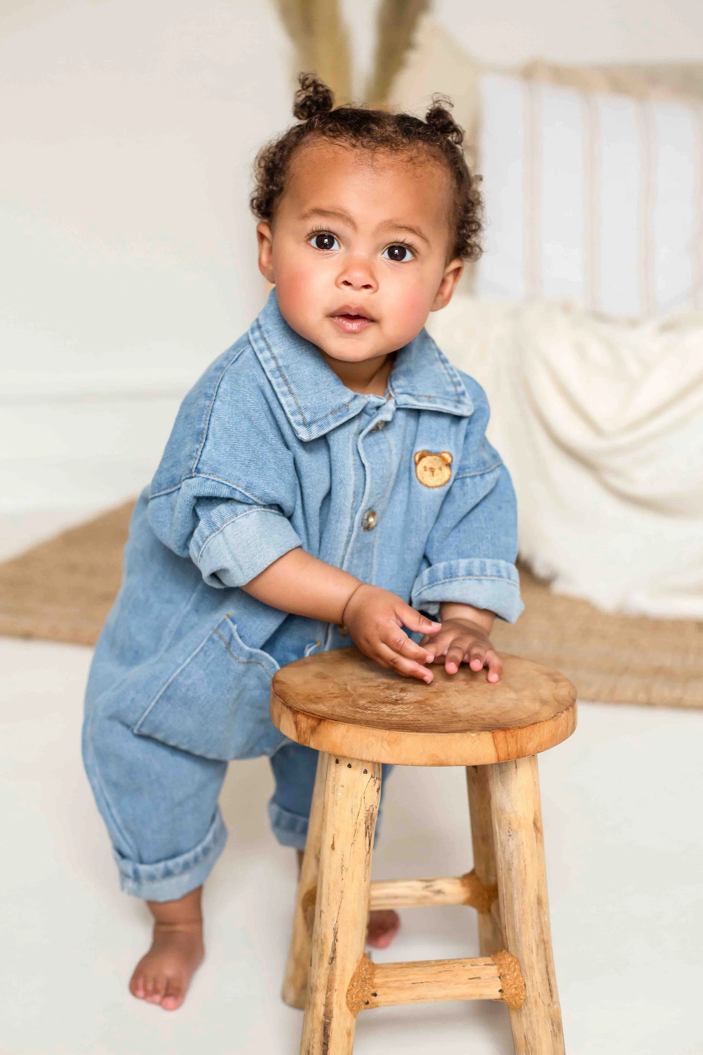 Bear Denim Romper