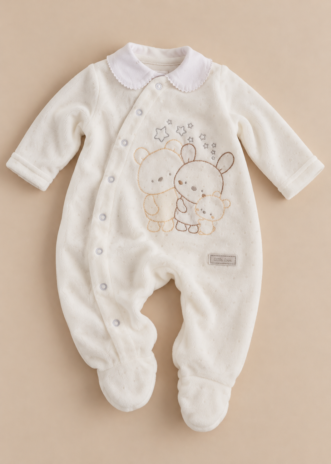 Star Family Velour Sleep-suit