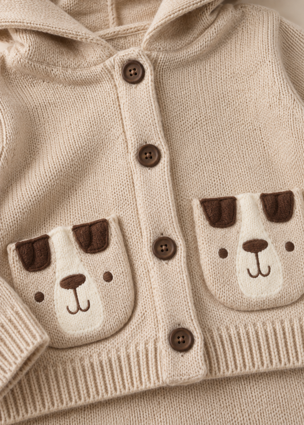 Knit Puppy Hooded cardigan & Trousers