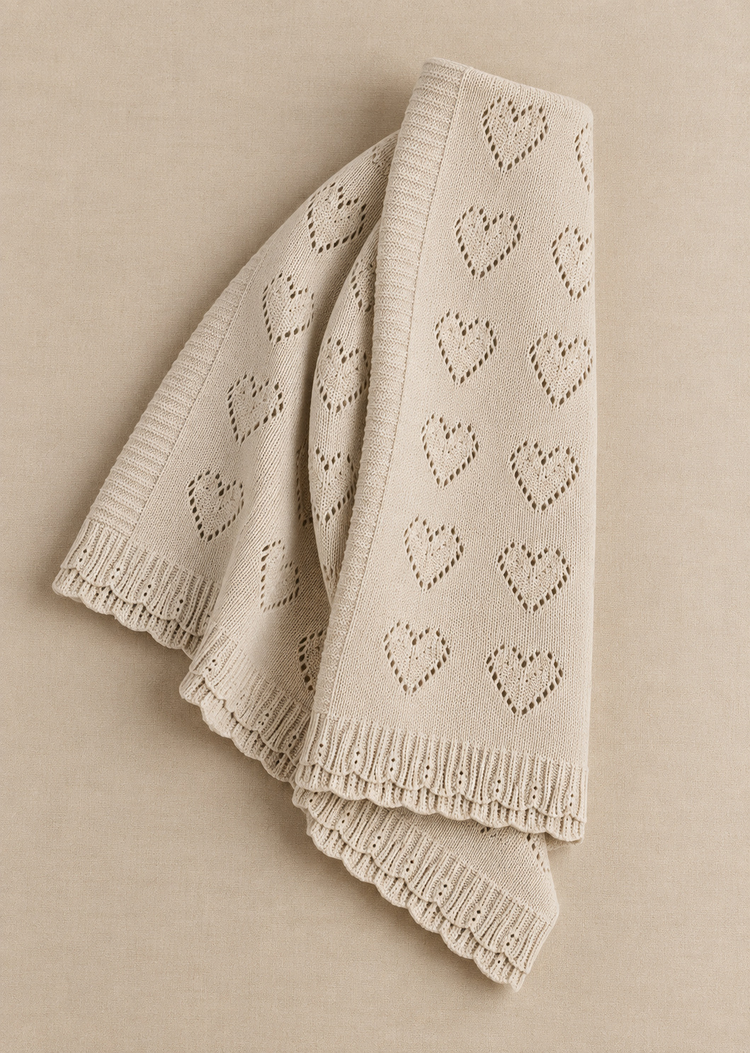 Cotton Pointelle Heart Wrap