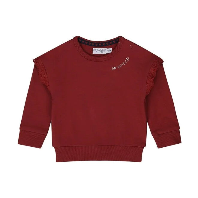 Dark Red Embroidery Jumper
