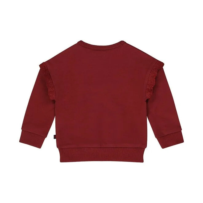 Dark Red Embroidery Jumper