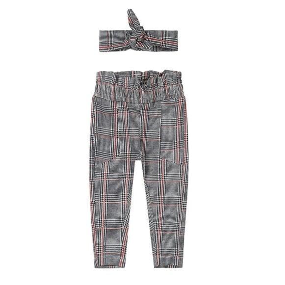 Checked Trousers & Headband Set