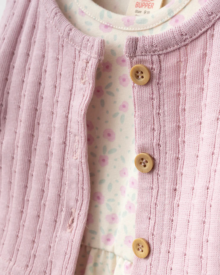 Molly Pink Floral Romper Dress Set