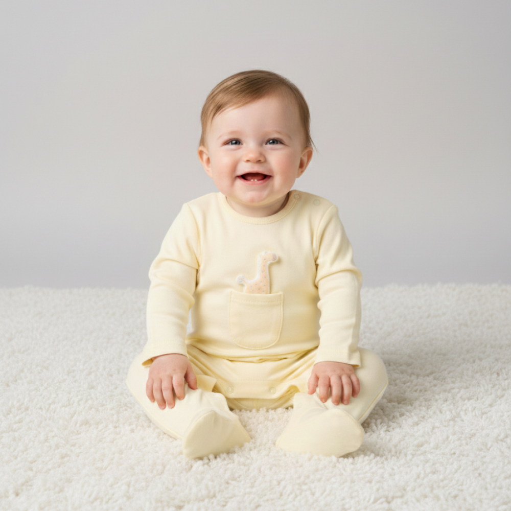 Little Giraffe Appliqué Sleep-suit