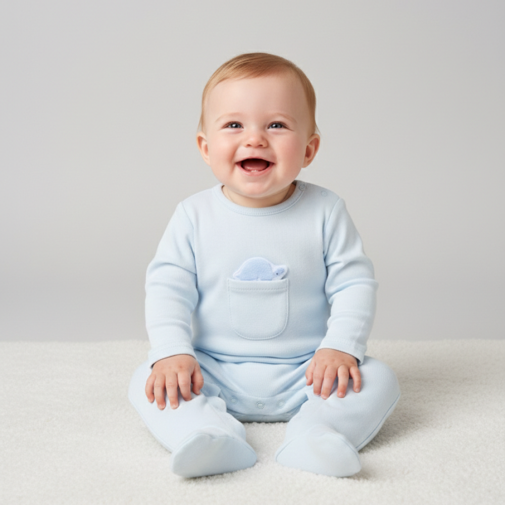 Little Turtle Appliqué Sleep-suit
